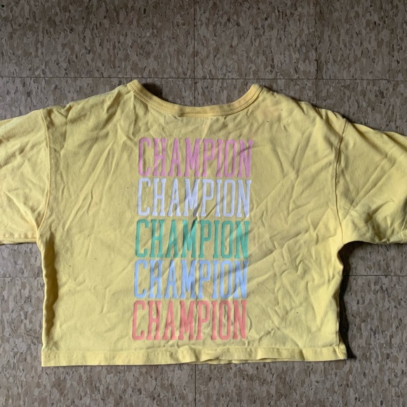 (X-SMALL) Cropped Yellow Champion T-Shirt - Picture 3 of 5